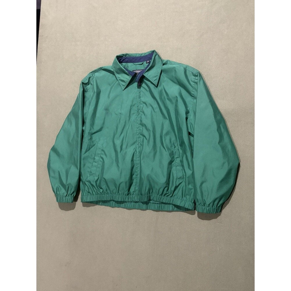 Vintage Reebok Golf Men’s L Green Pullover Windbreaker Jacket 90s Zip Up Button